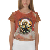Percussive Petal Patterns All-Over Print Crop Tee